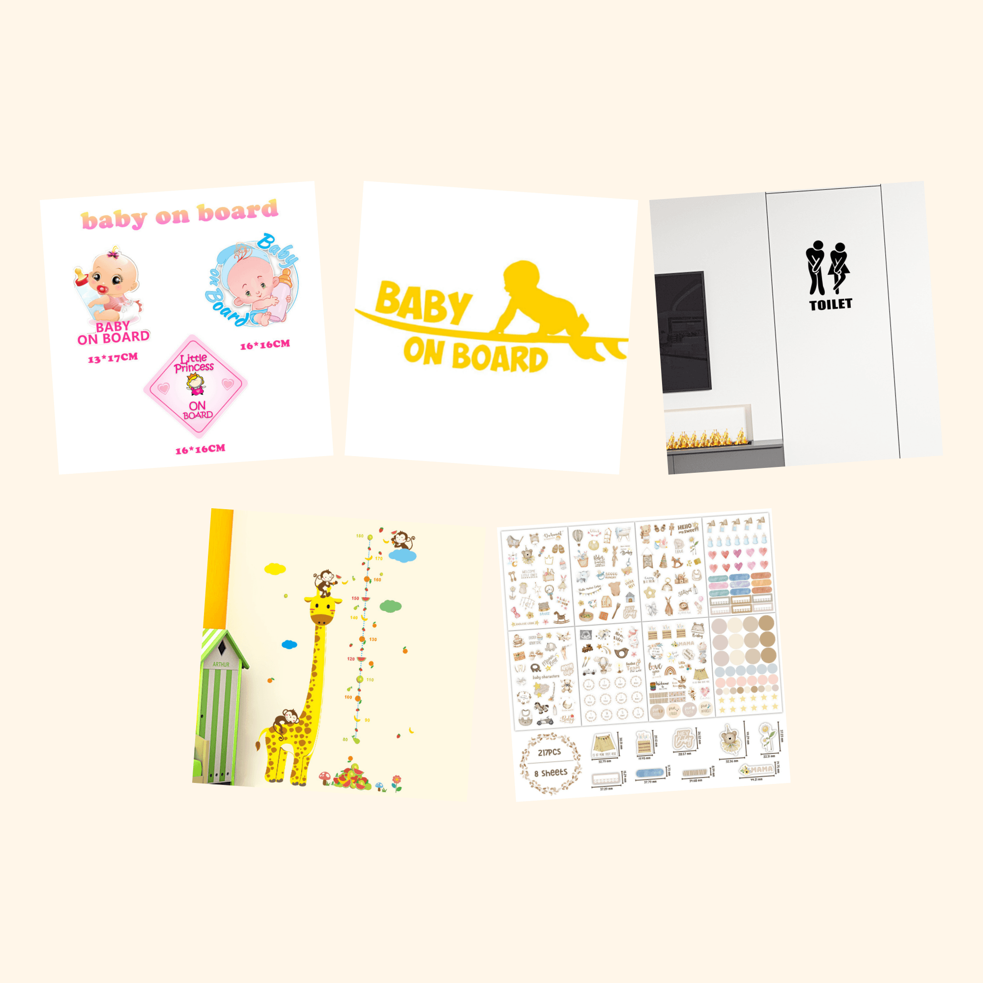 Baby Milestones Sticker Pack — all stickers included in the pack