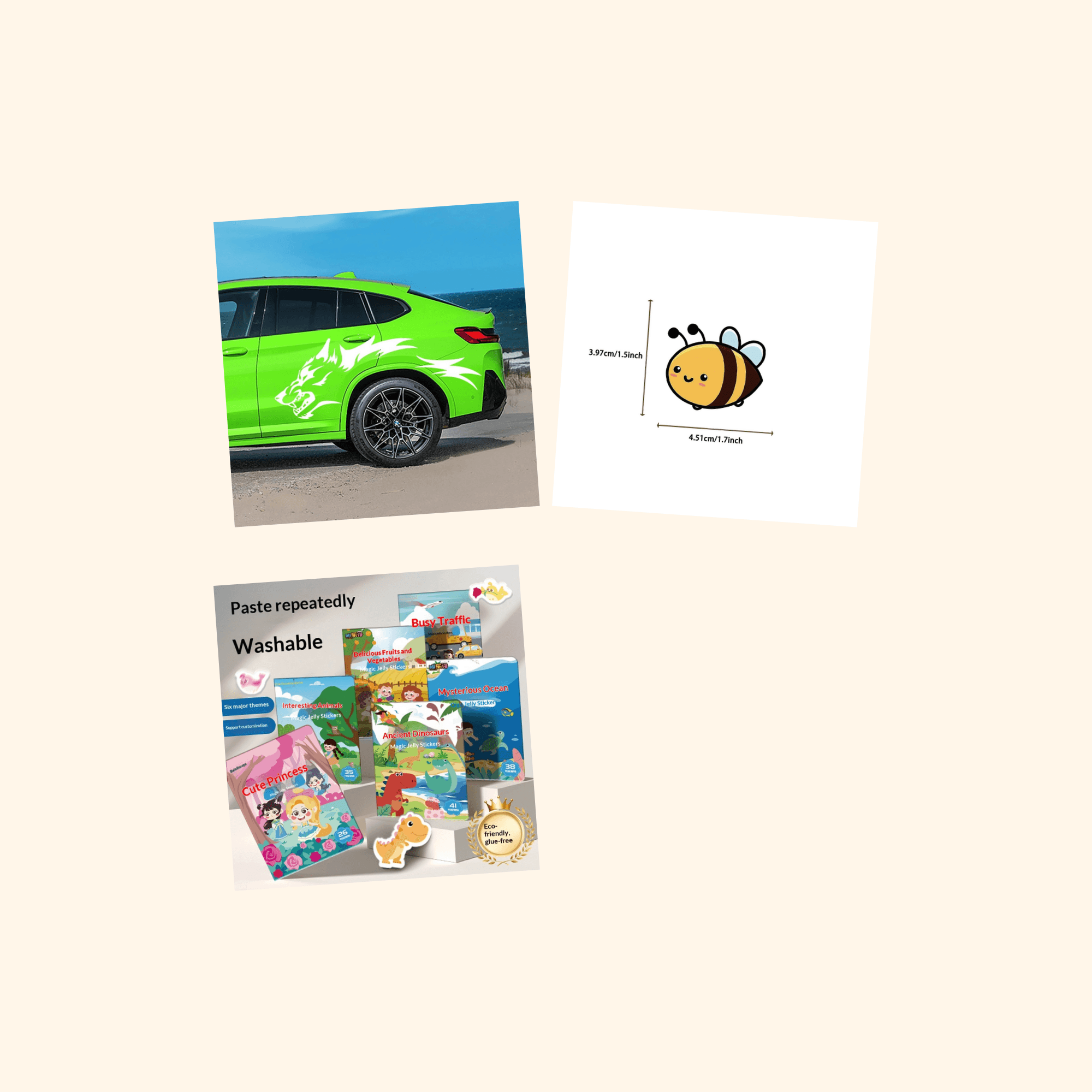 Animals Mini Sticker Pack (3-Pack) — all stickers included