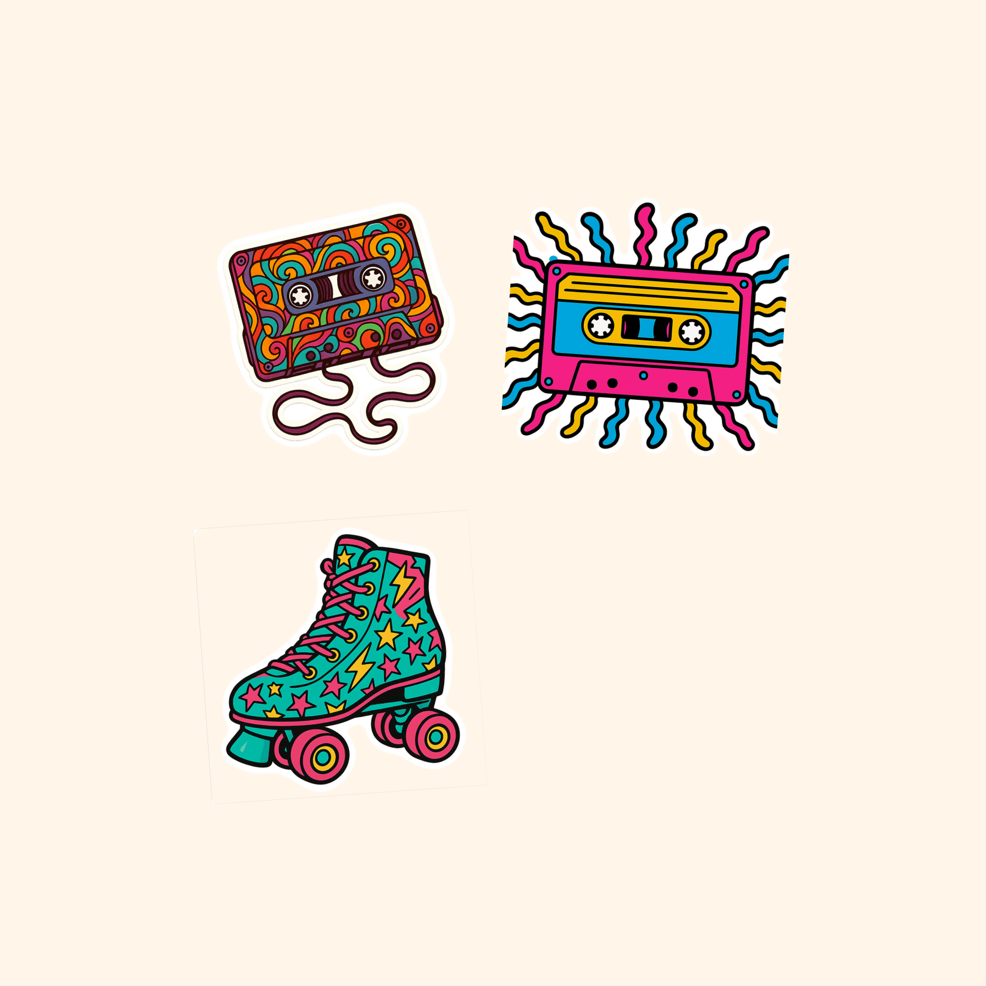 Motorcycles Mini Sticker Pack (3-Pack) — all stickers included