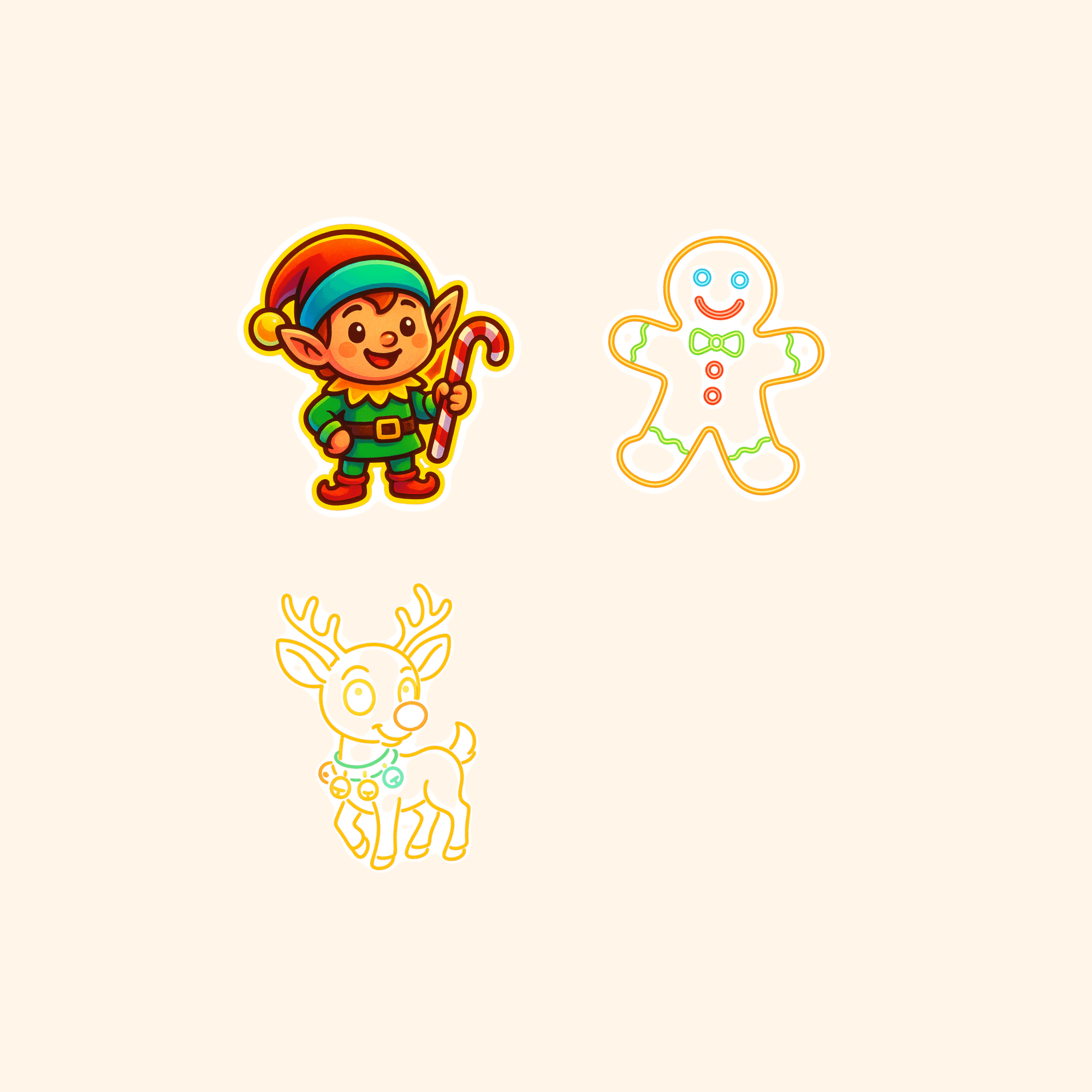 Christmas Mini Sticker Pack (3-Pack) — all stickers included
