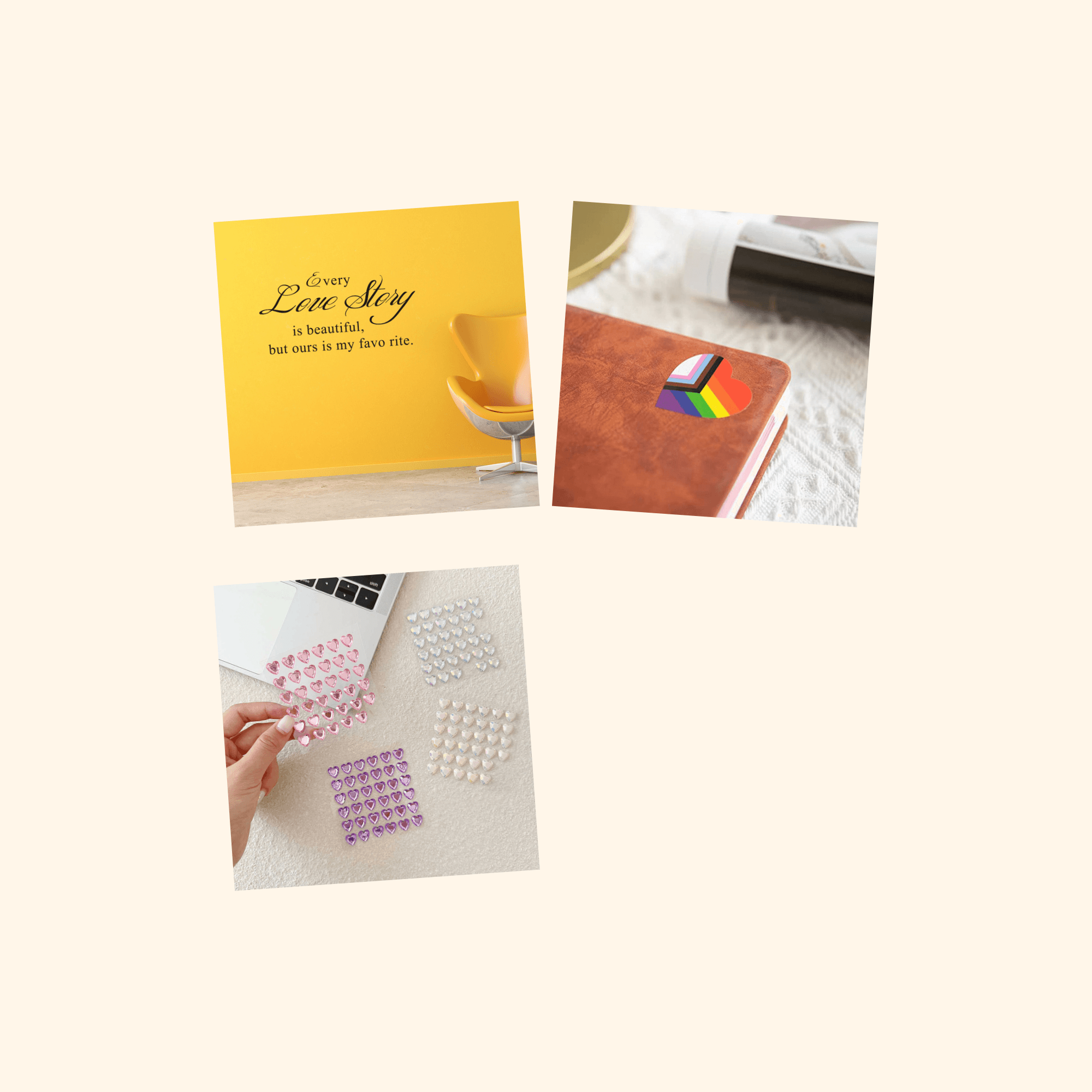 Love & Romance Mini Sticker Pack (3-Pack) — all stickers included