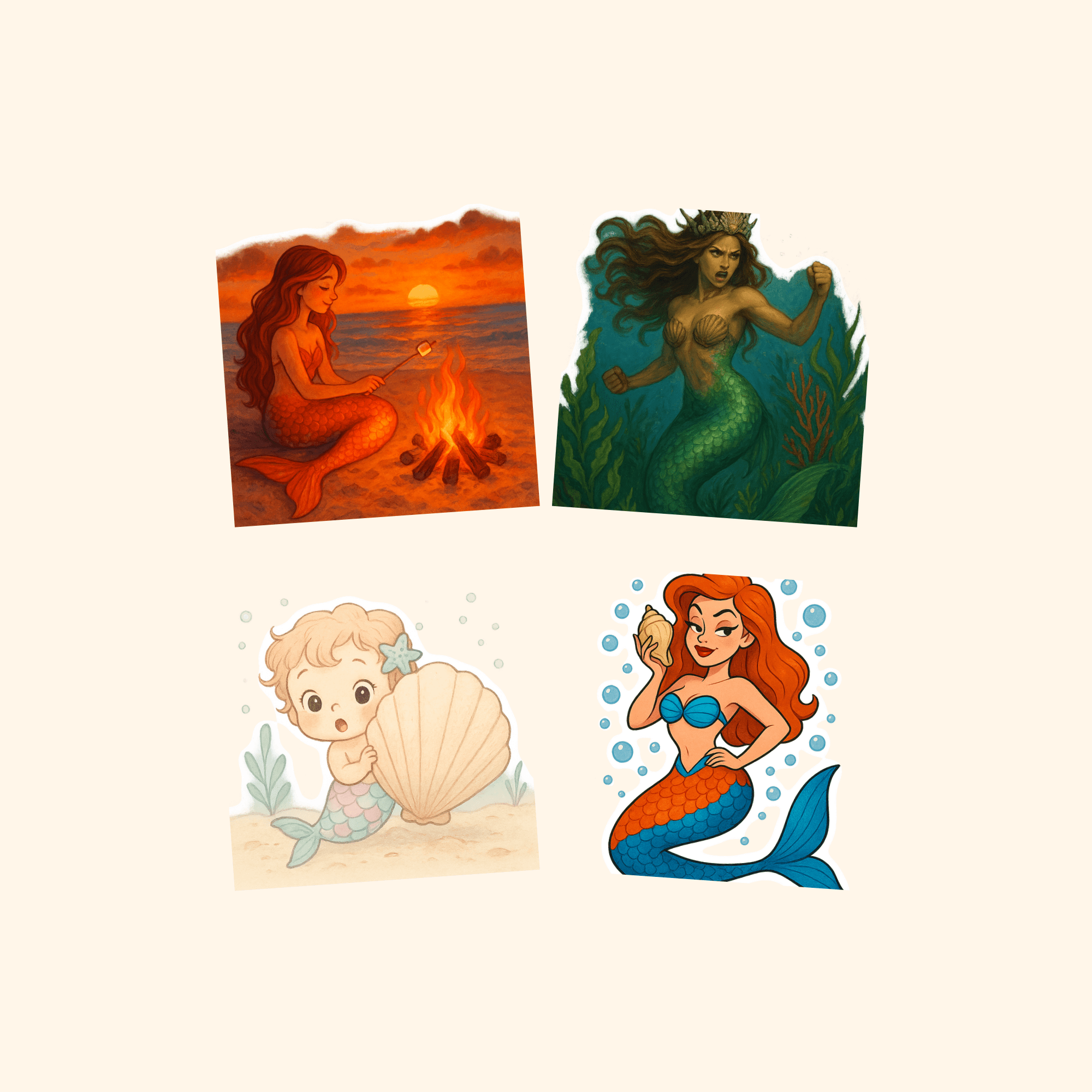 Beach & Ocean Sticker Quad Pack (4-Pack) — all stickers included