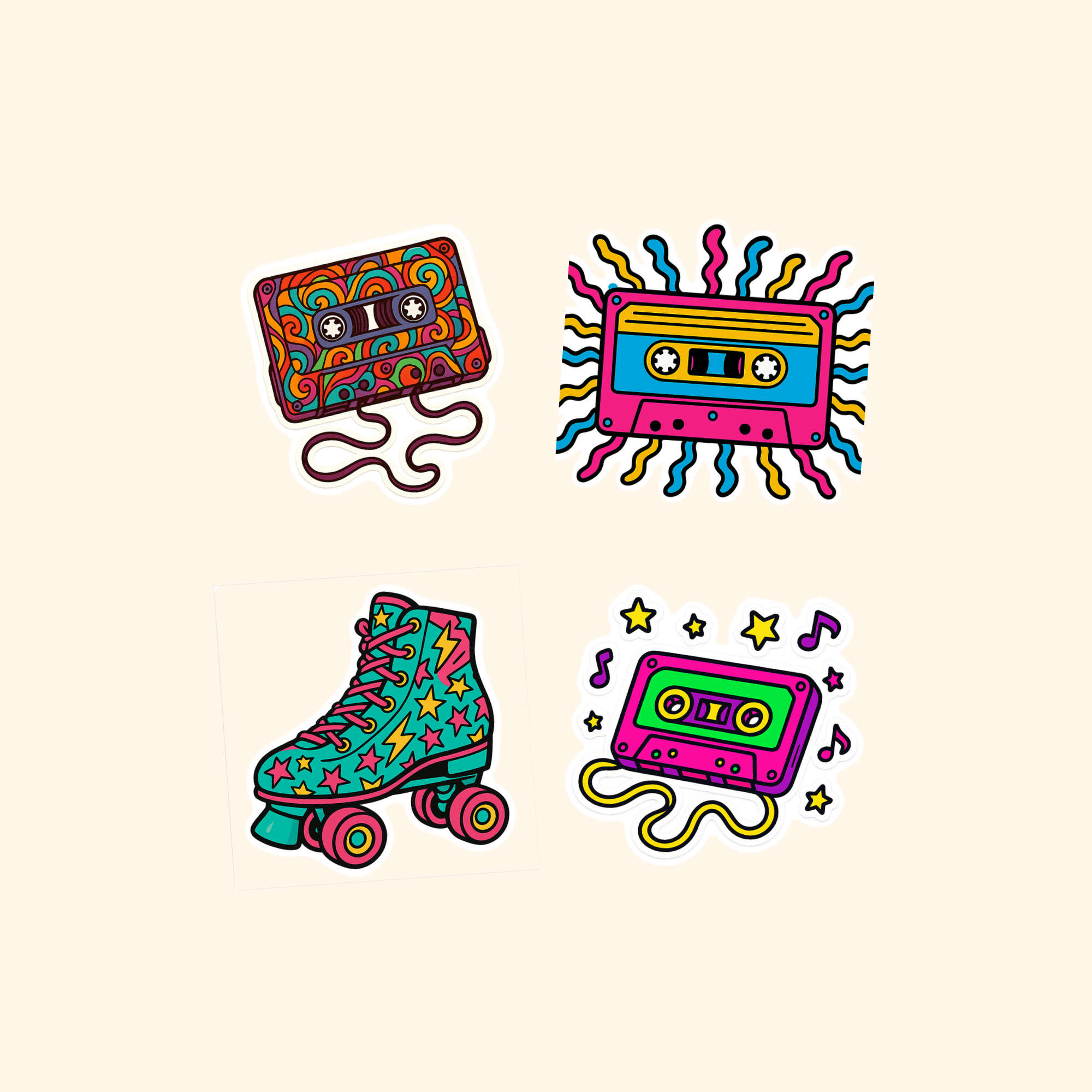 Motorcycles Sticker Quad Pack (4-Pack) — all stickers included