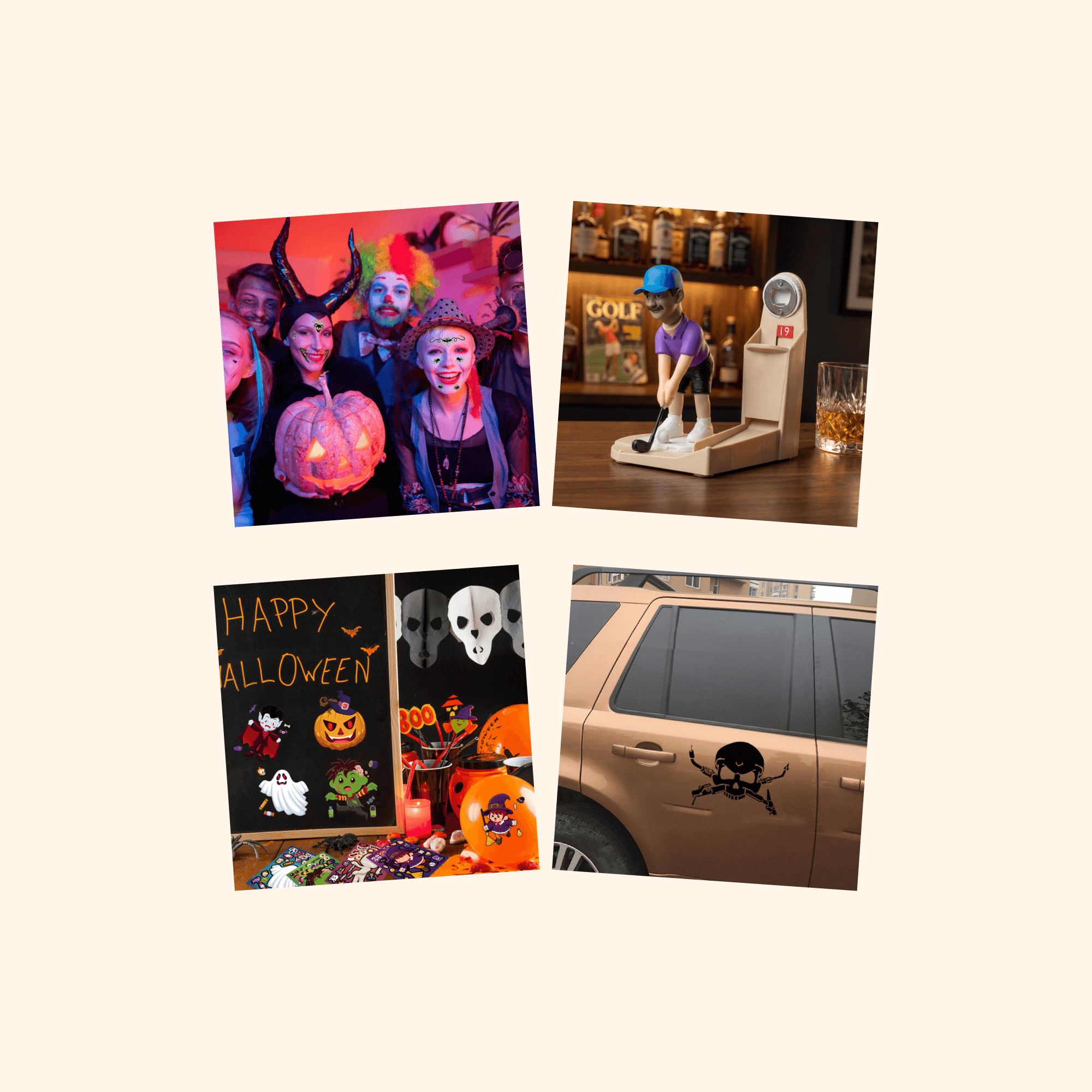 Halloween Sticker Quad Pack (4-Pack) — all stickers included