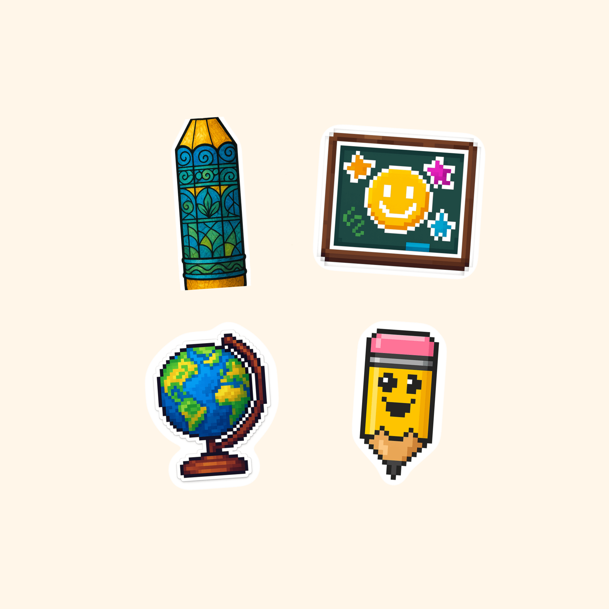 Teachers Sticker Quad Pack (4-Pack) — all stickers included