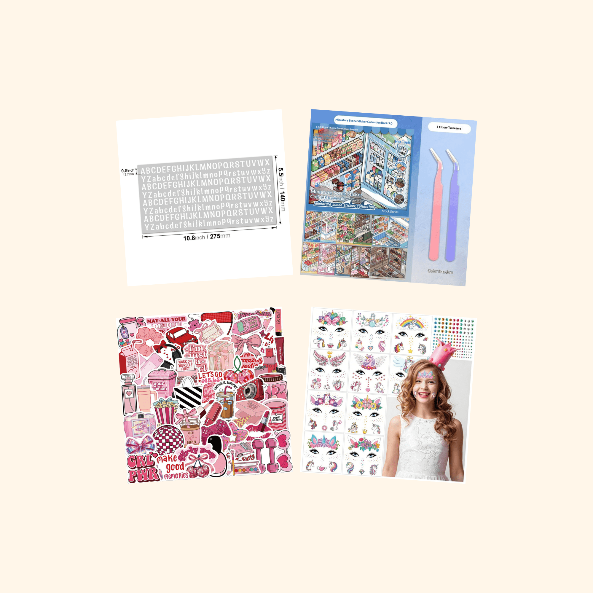 Hobbies Sticker Quad Pack (4-Pack) — all stickers included