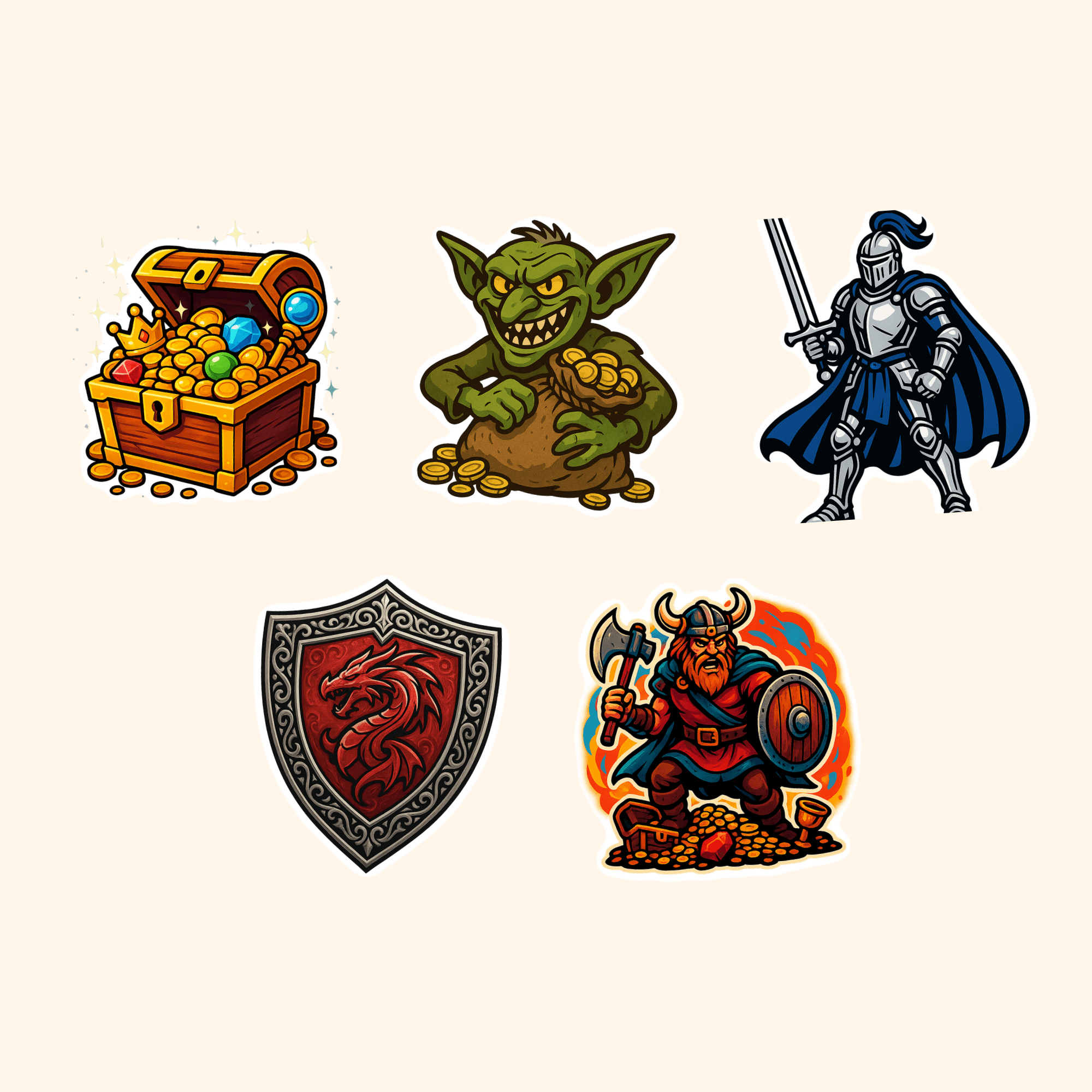 Gaming Sticker Pack (5-Pack) — all stickers included in the pack