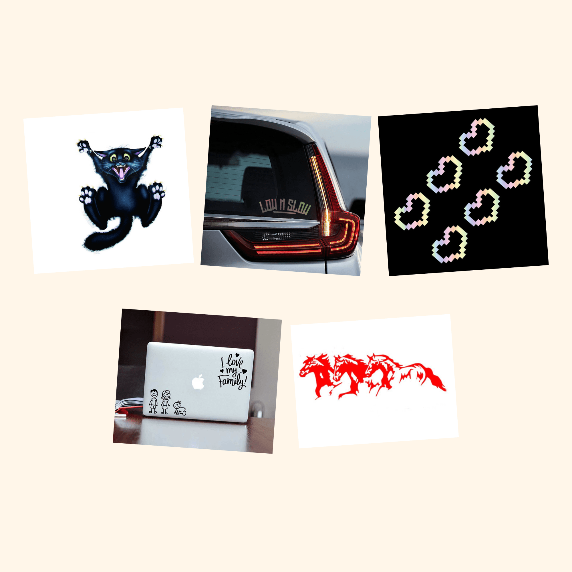 Paws And Wheels Window Decals Pack — all stickers included in the pack