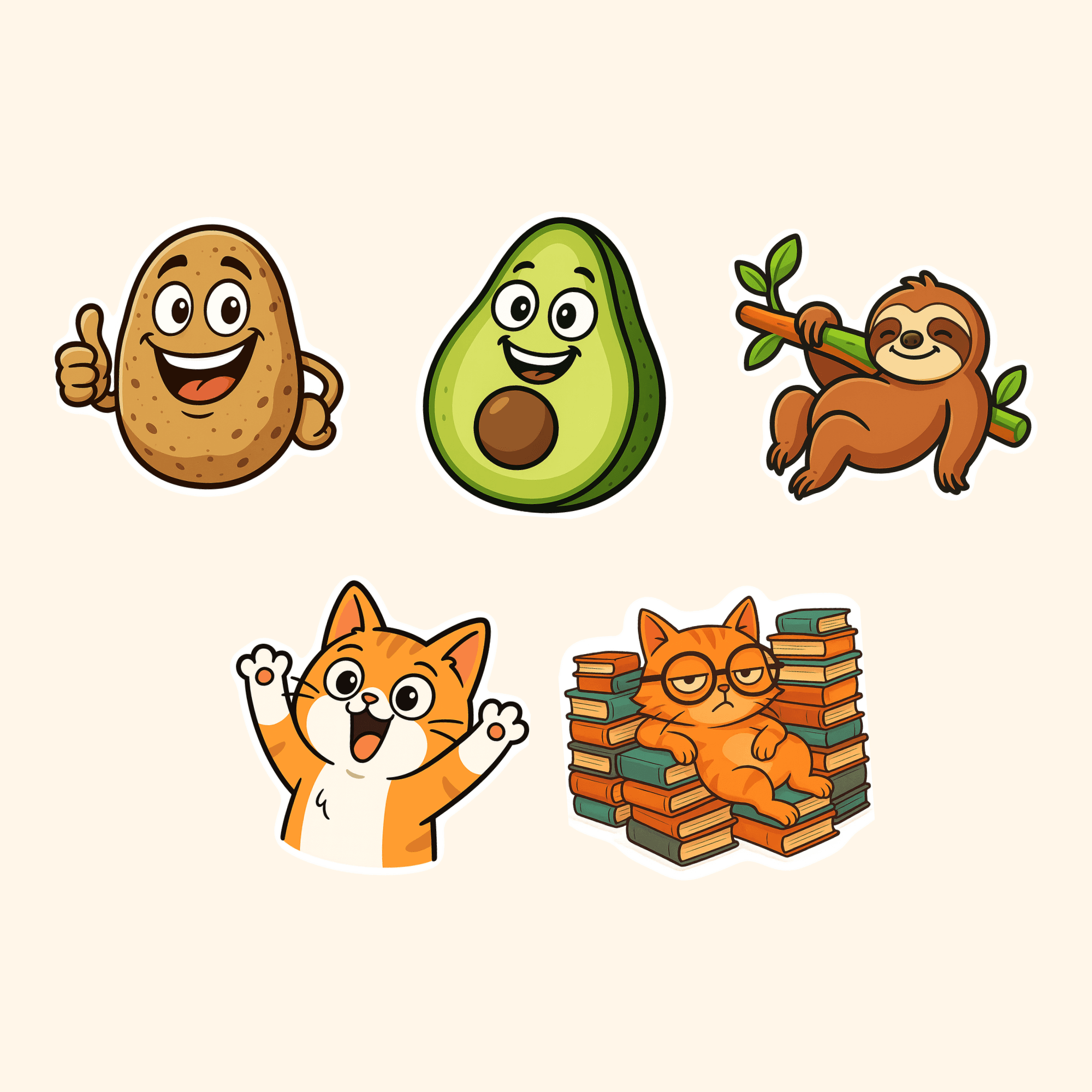 Memes Sticker Pack (5-Pack) — all stickers included in the pack