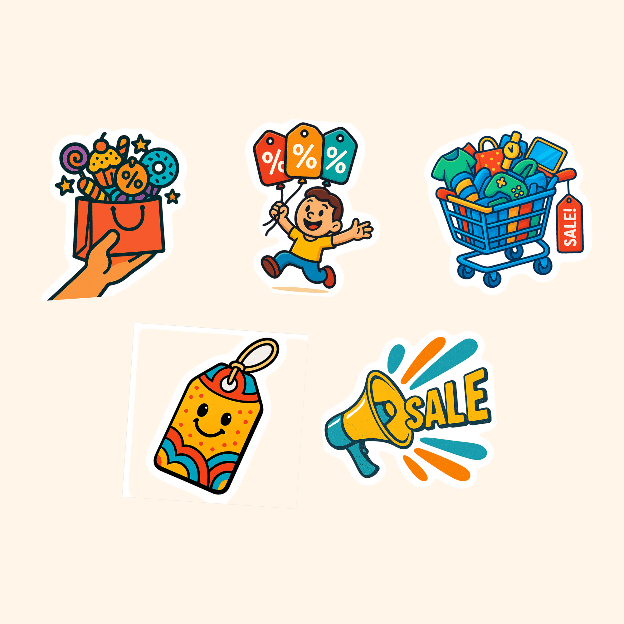 Sticker Packs Sticker Pack (5-Pack) — all stickers included in the pack