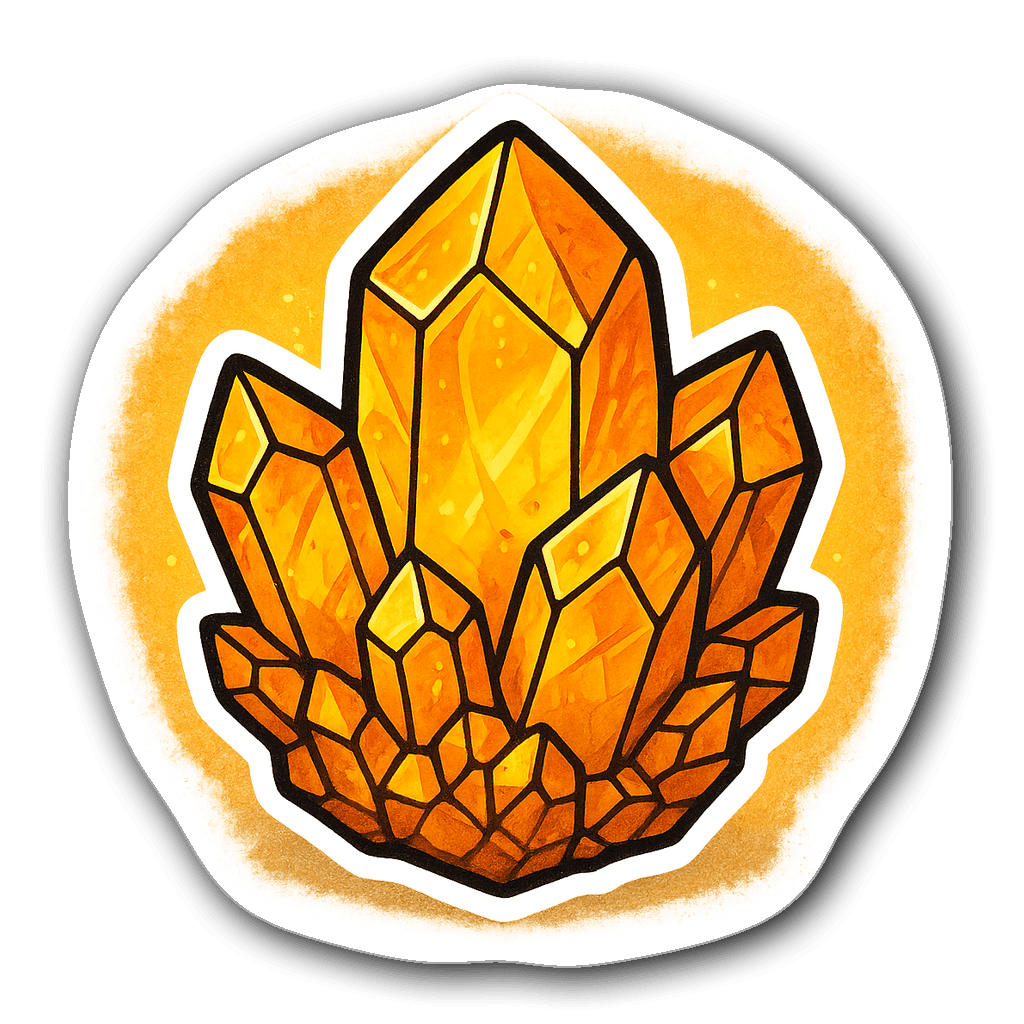 Citrine crystal illustration in soft watercolor style