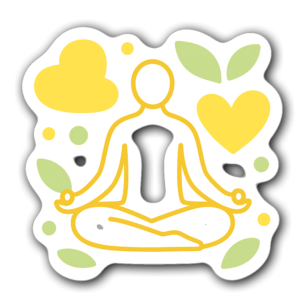 Meditation mindfulness sticker with bright color palette