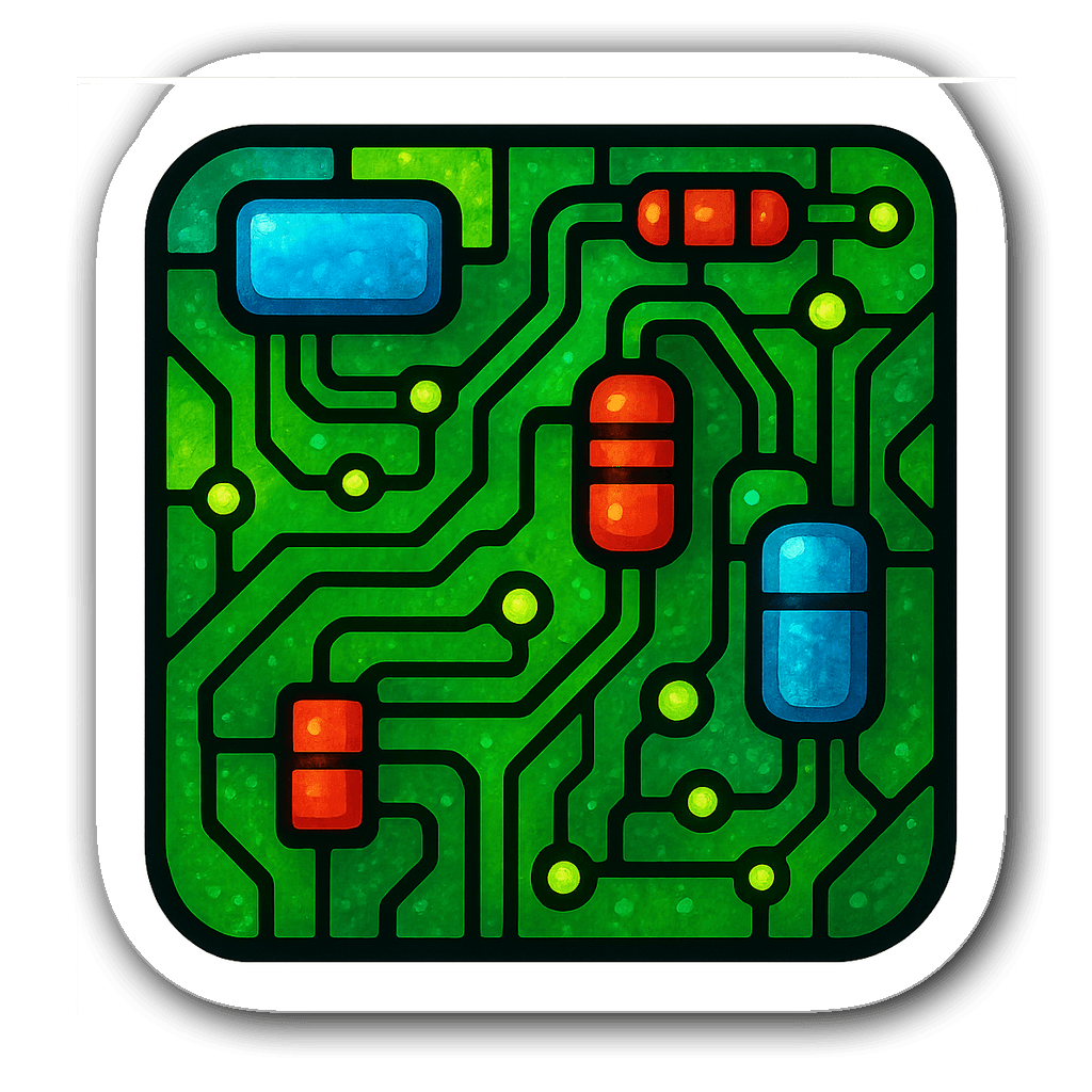 Stained glass window style circuit board electrician sticker