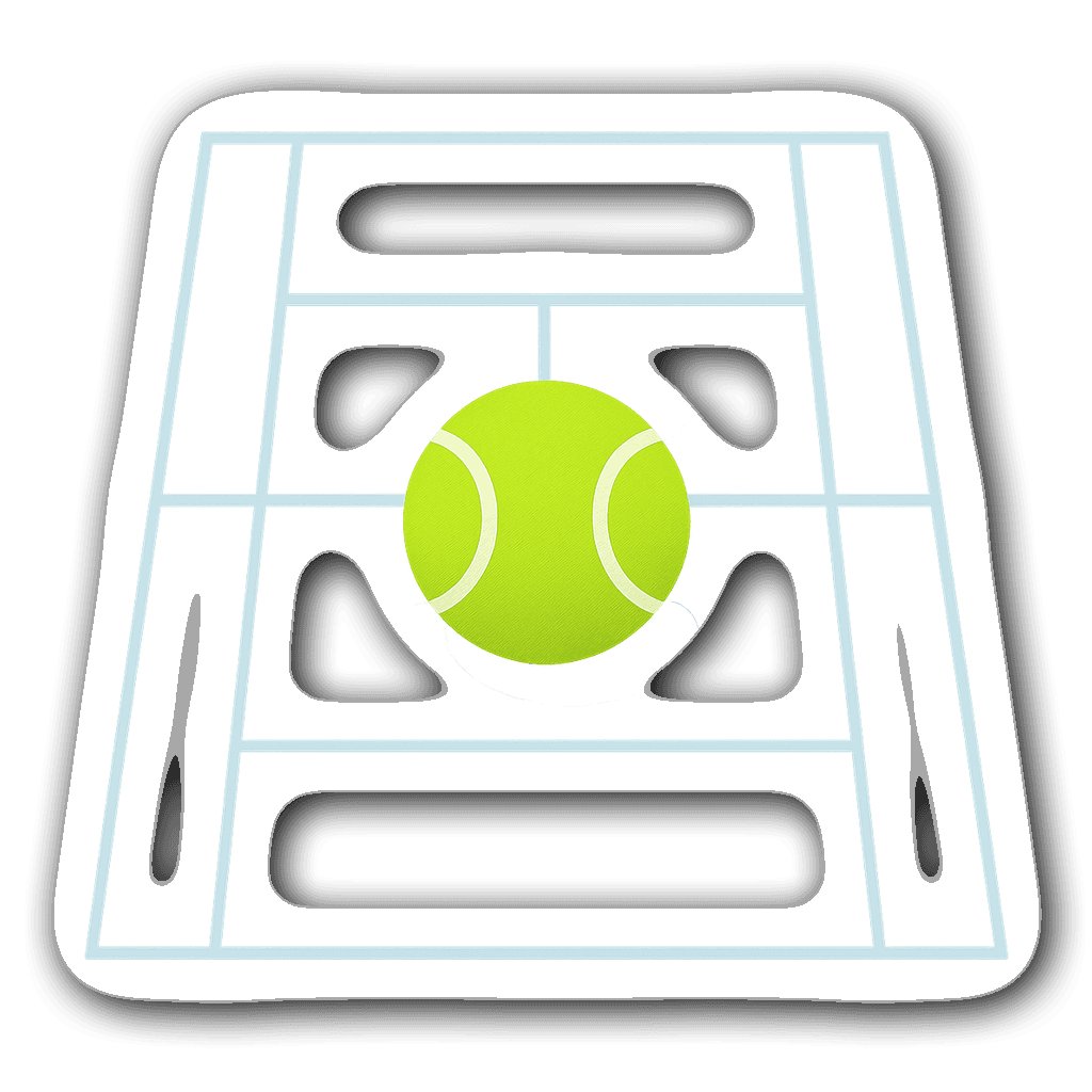 Vibrant tennis court sticker with neon tennis ball