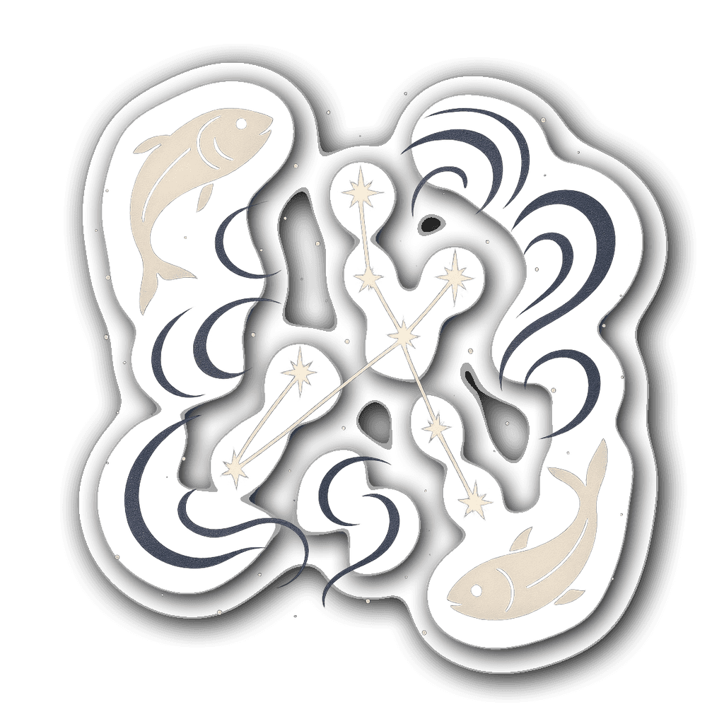Vibrant Pisces zodiac vinyl sticker with two fish design