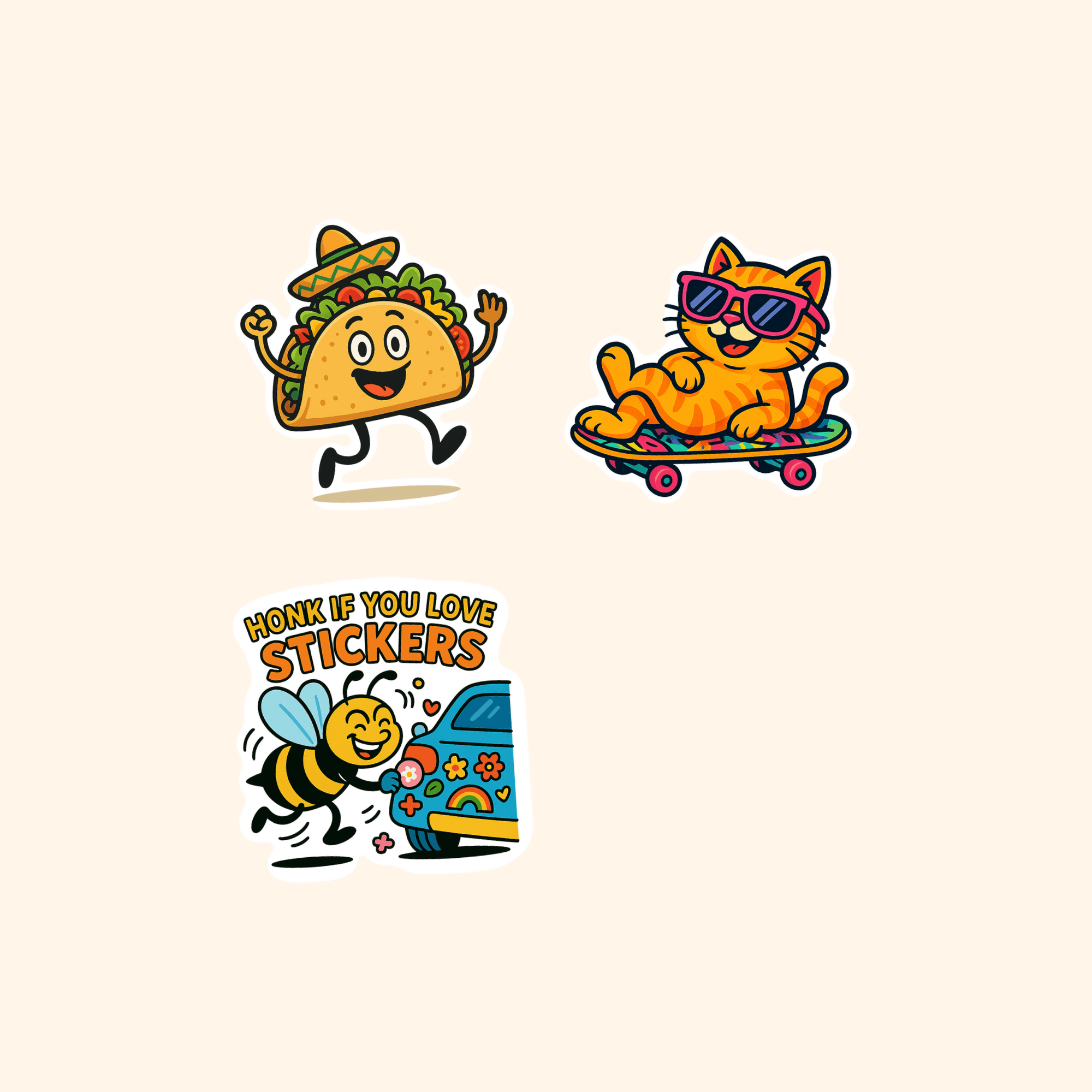 Bumper Stickers Mini Sticker Pack (3-Pack) — all stickers included