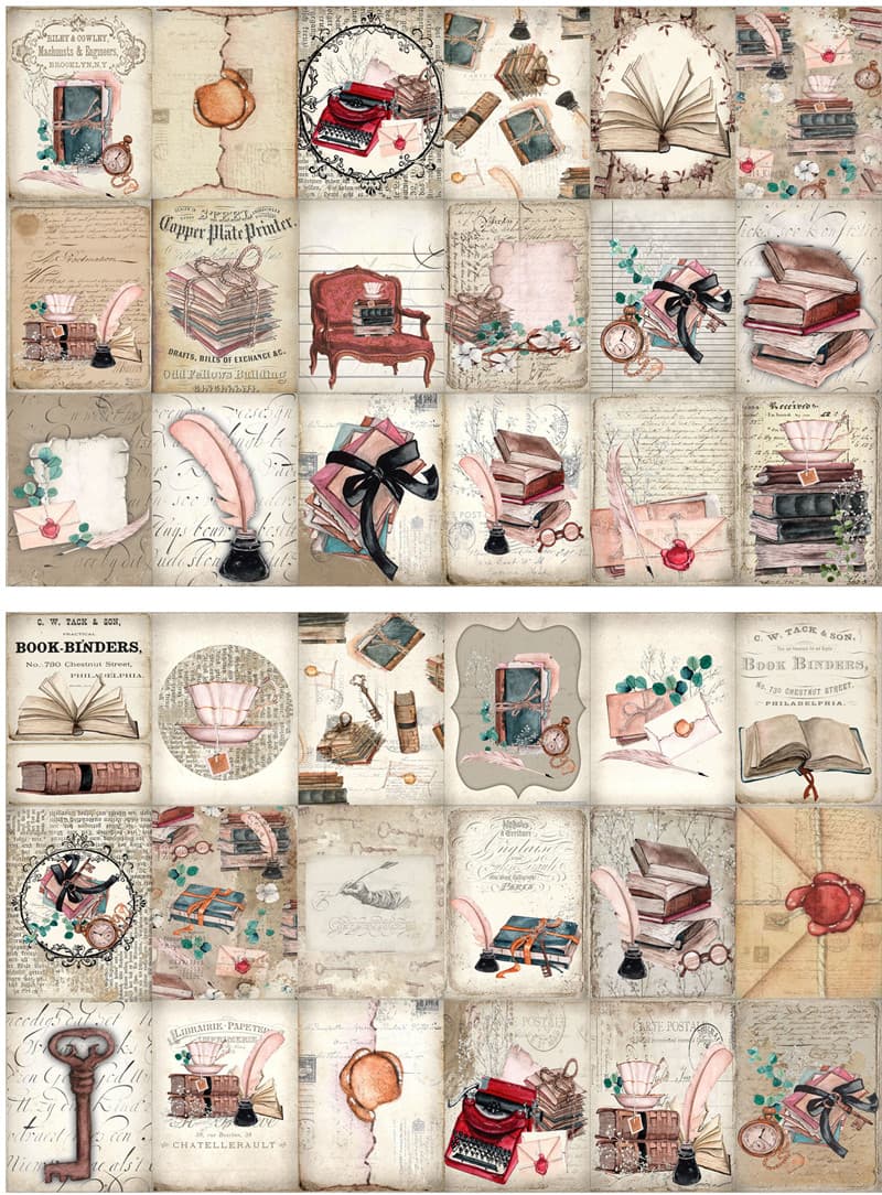 Vintage stickers for hand lettering and decoration