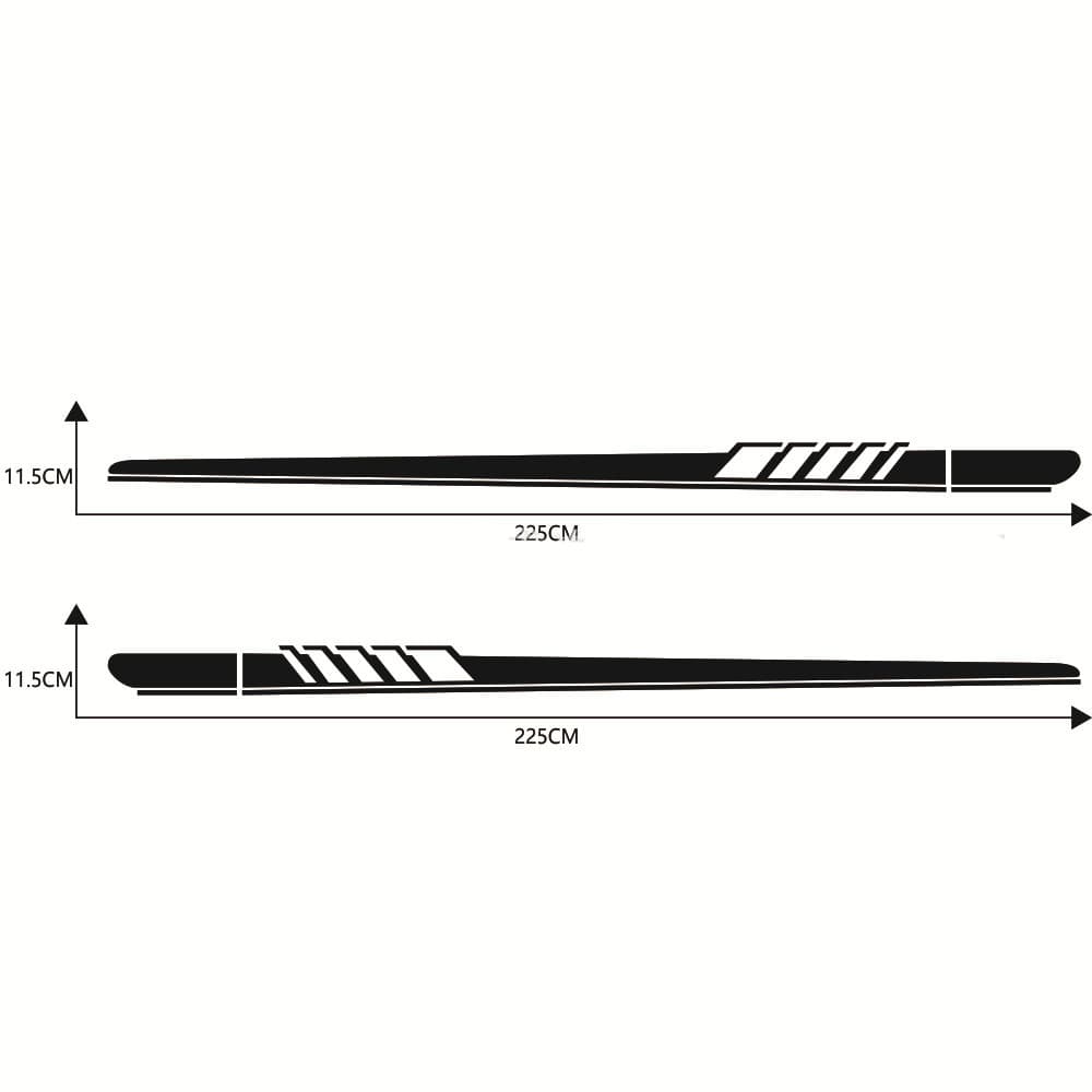 Stylish side skirt stripe car sticker in various colors