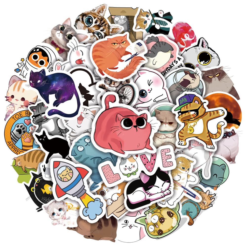 Pack of waterproof decorative stickers for laptops