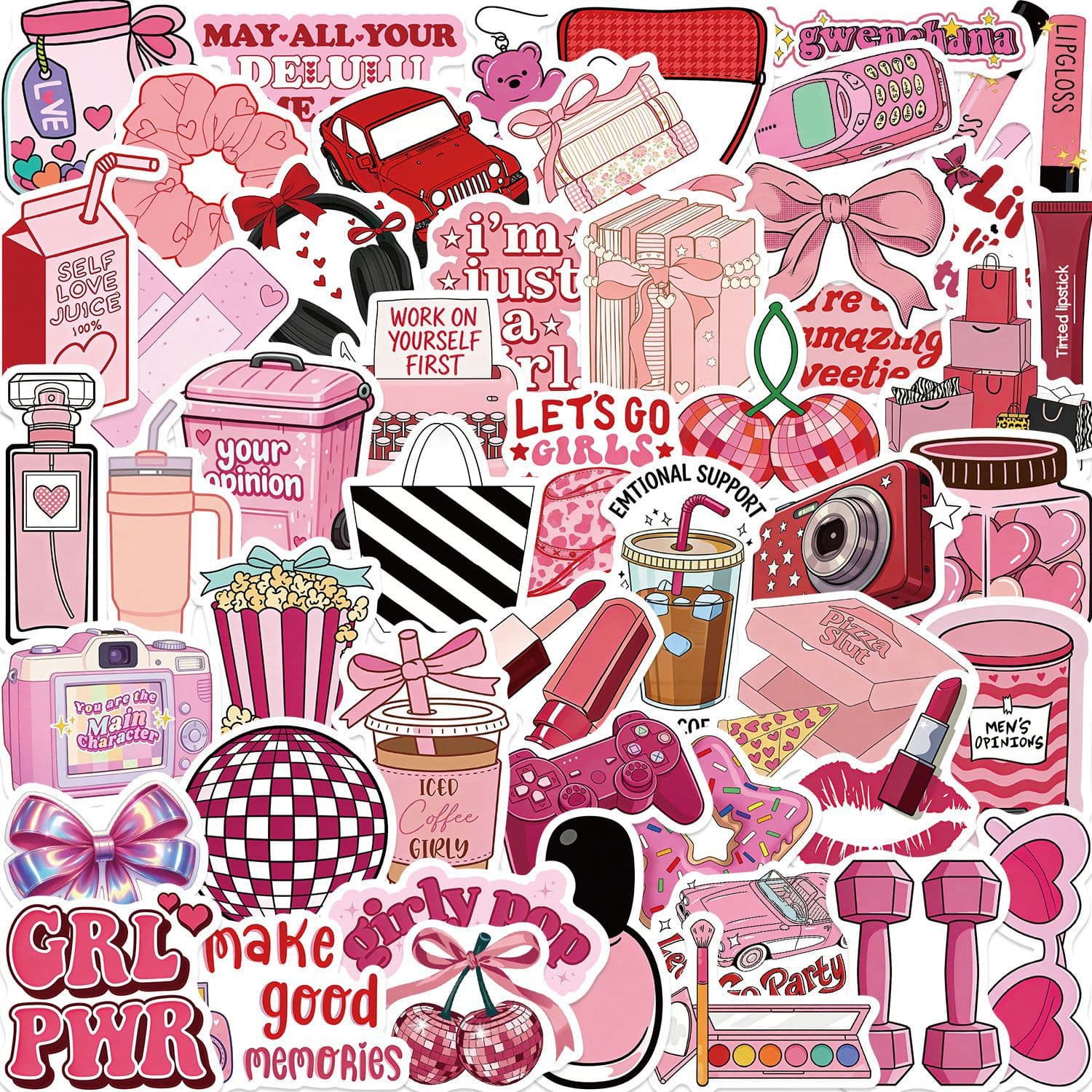 Cute guitar waterproof PVC sticker for personalization