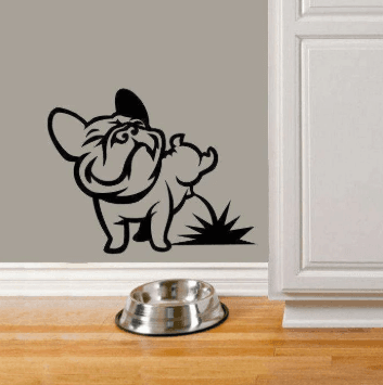 Cute Bulldog vinyl sticker for decorating various surfaces.