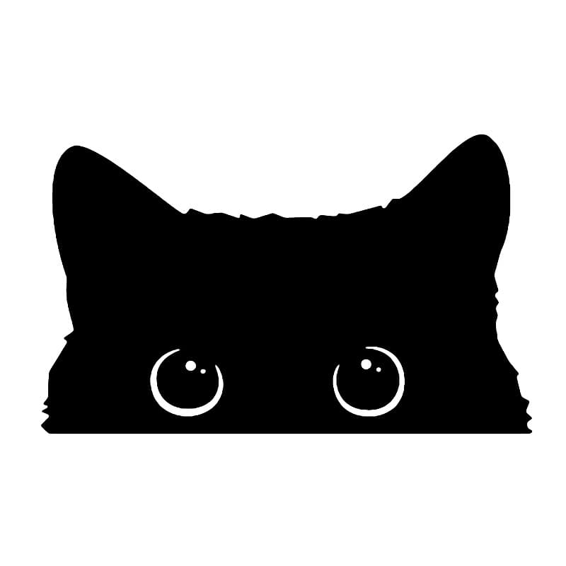 Cartoon black cat car sticker with reflective features