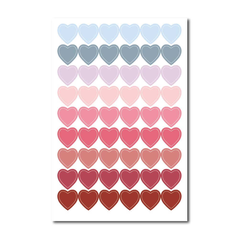Colorful dot and heart design manual ledger sticker.