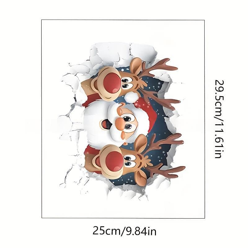 Cartoon Santa Claus and snowman toilet sticker design