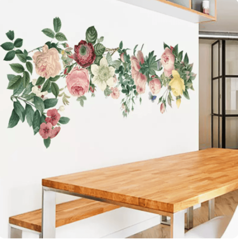 Self-adhesive flower wall decal for room decoration