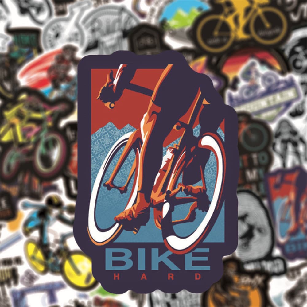 Pack of bicycle doodle stickers in various designs