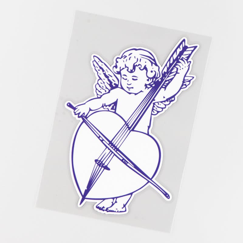 Christian angel playing the cello vinyl sticker
