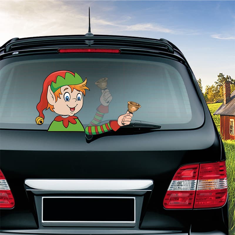 Santa Claus windshield wiper sticker in Christmas theme