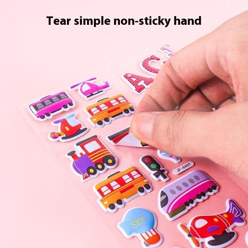 Colorful 3D cartoon bubble stickers for kids