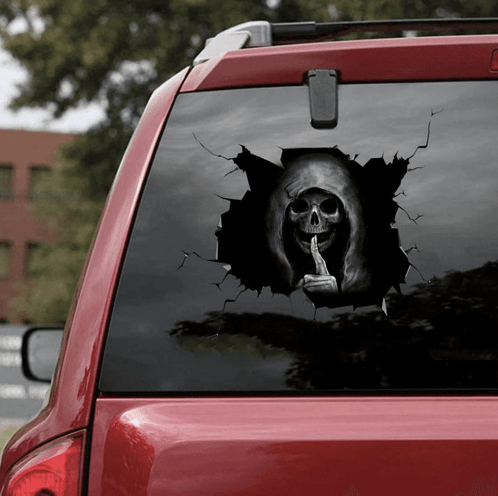 Halloween skull sticker for bumpers and walls
