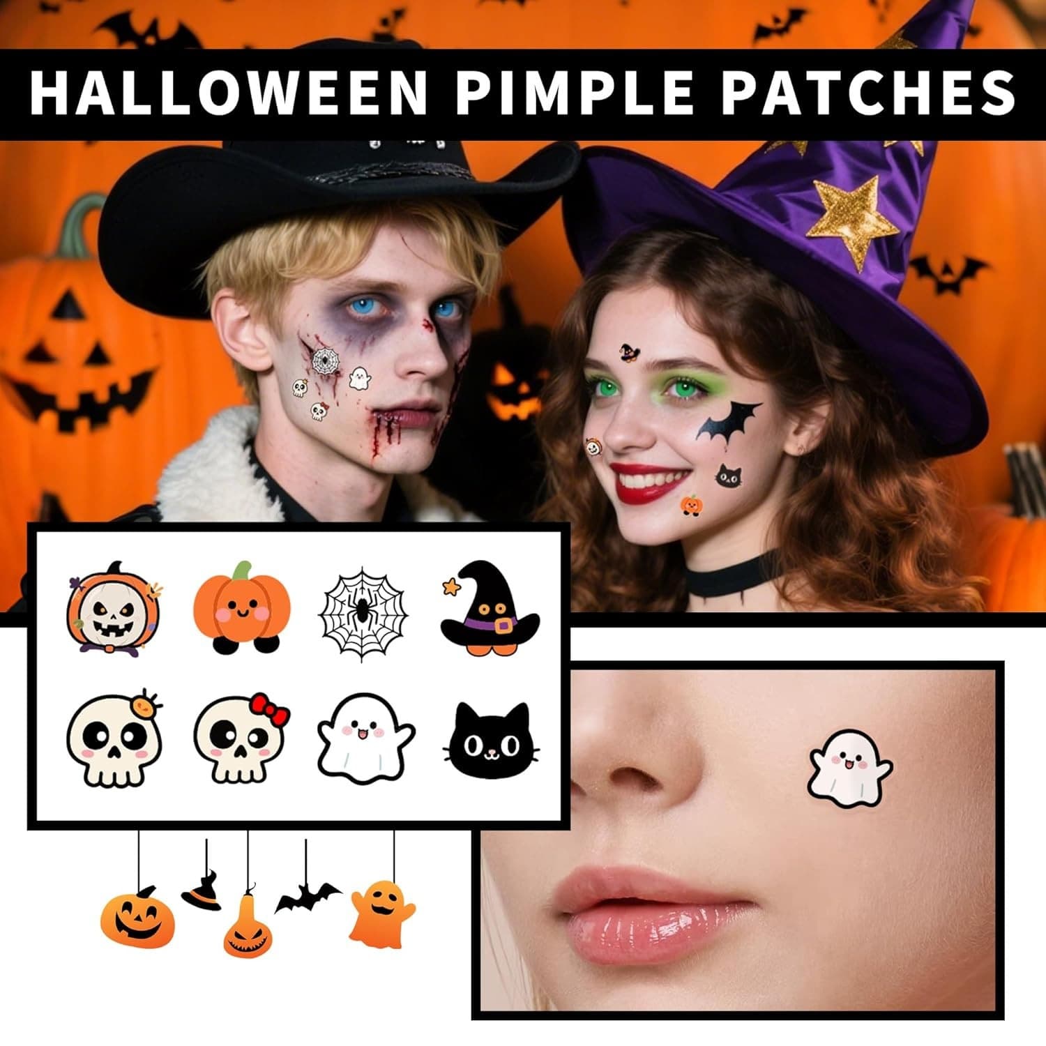 Halloween-style waterproof acne cover patches